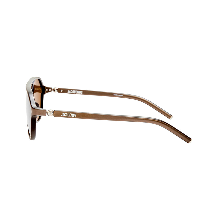 Linda Farrow X Jacquemus PASTRO SUNGLASSES, Matt Metallic Brown