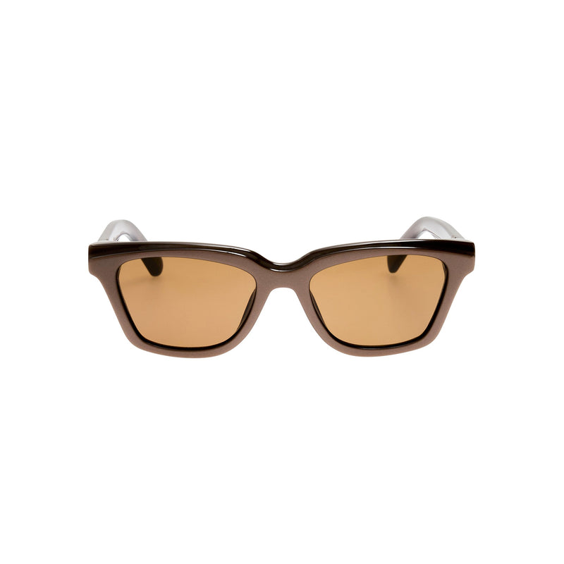 Linda Farrow X Jacquemus CARRE SUNGLASSES, Metallic Brown