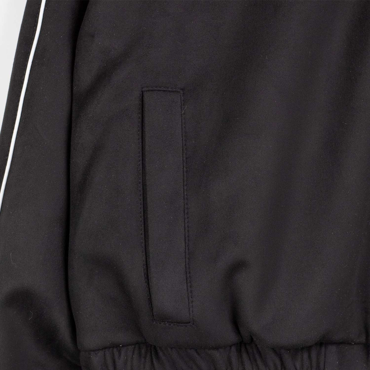 MISBHV STAR FAUX SUEDE TRACK JACKET, Black