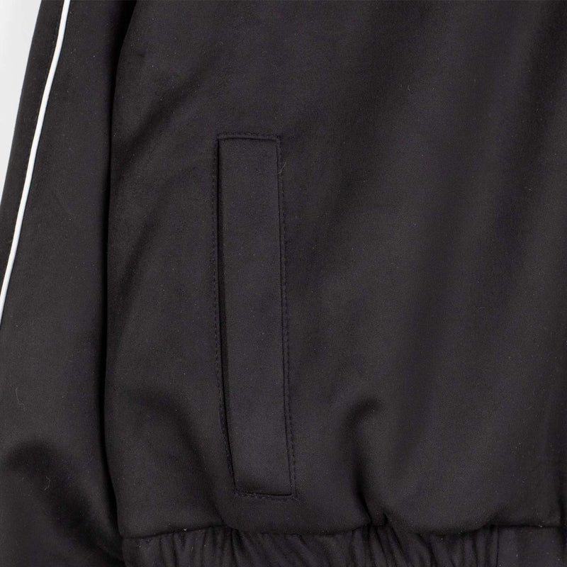 MISBHV STAR FAUX SUEDE TRACK JACKET, Black