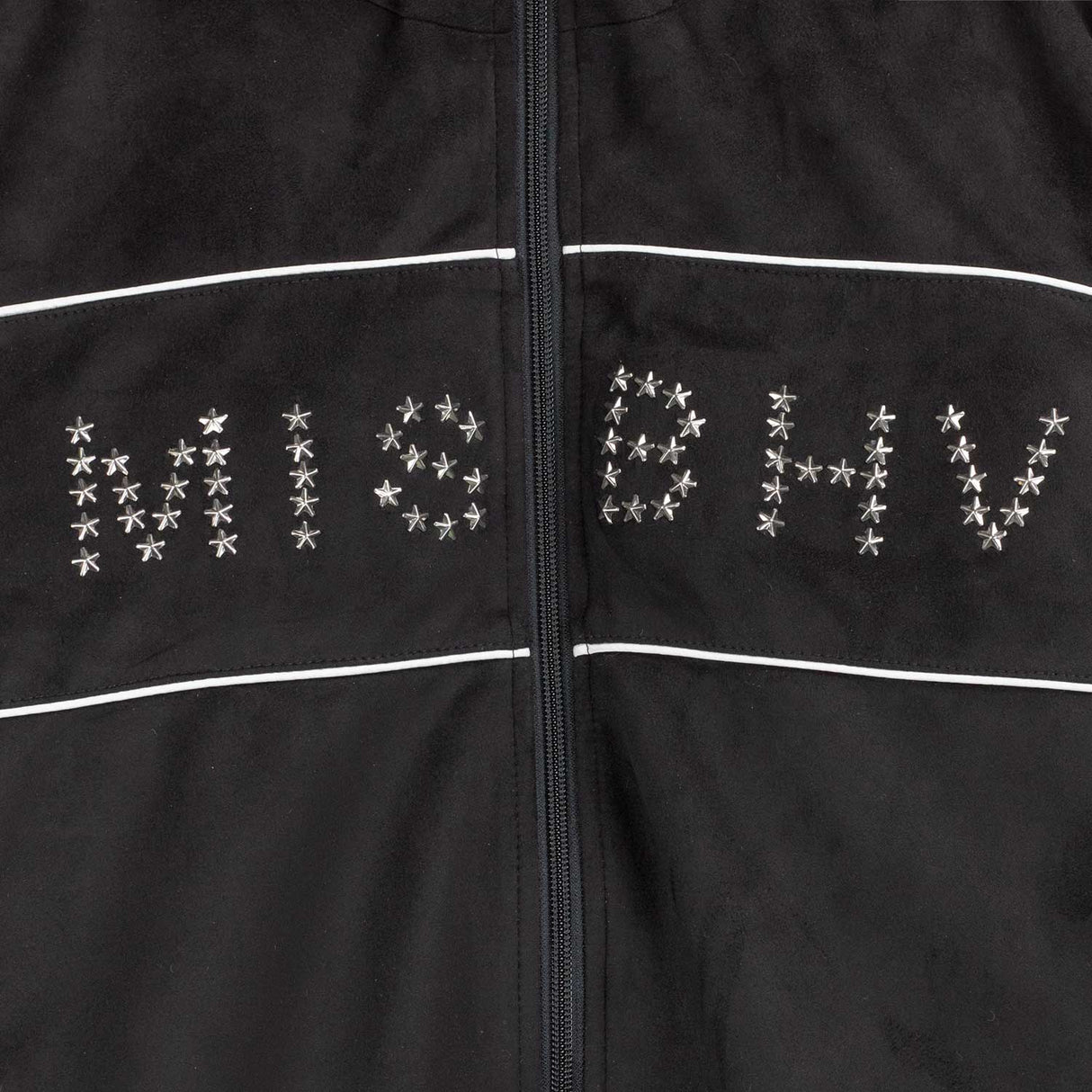 MISBHV STAR FAUX SUEDE TRACK JACKET, Black