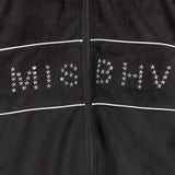MISBHV STAR FAUX SUEDE TRACK JACKET, Black