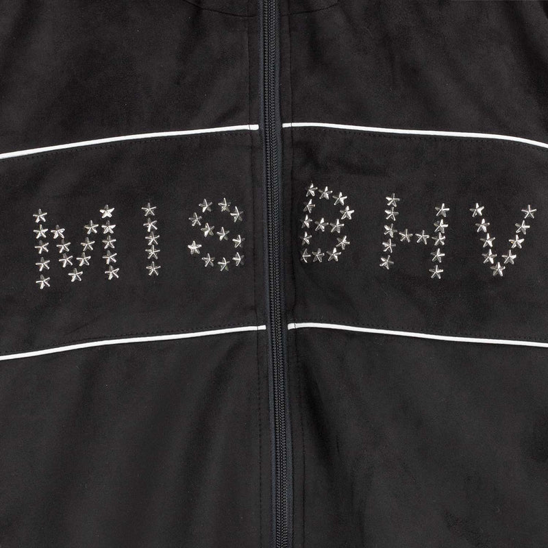 MISBHV STAR FAUX SUEDE TRACK JACKET, Black
