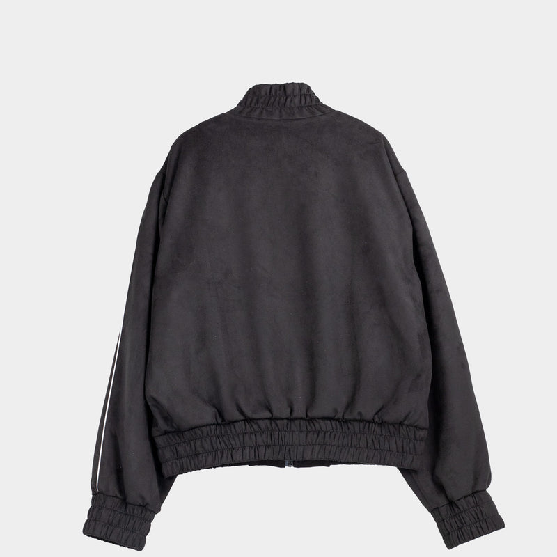 MISBHV STAR FAUX SUEDE TRACK JACKET, Black