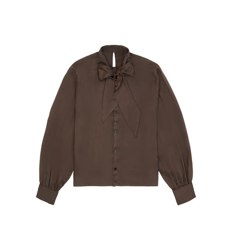 MM6 TWIST BOW SHIRT, Brown - Image 1
