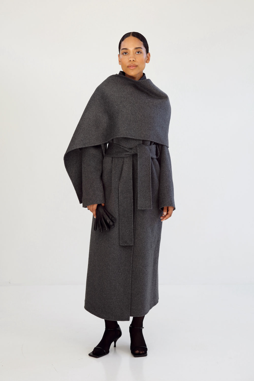 Almada Label MICHA DOUBLE SCARF, Dark Grey