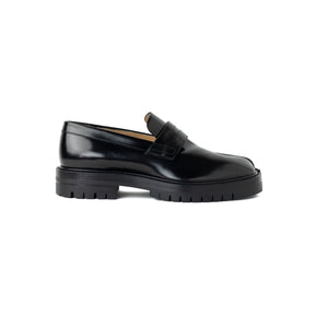 Black loafer on a white background