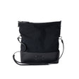 Black shoulder bag on a white background