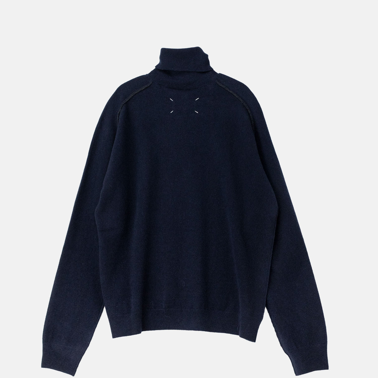 Maison Margiela LAMBSWOOL MOCKNECK SWEATER, Navy/Dark Grey