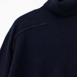Maison Margiela LAMBSWOOL MOCKNECK SWEATER, Navy/Dark Grey
