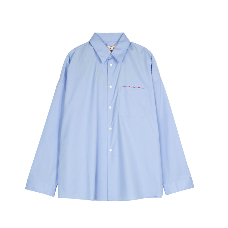 Marni POPLIN SHIRT, Iris Blue