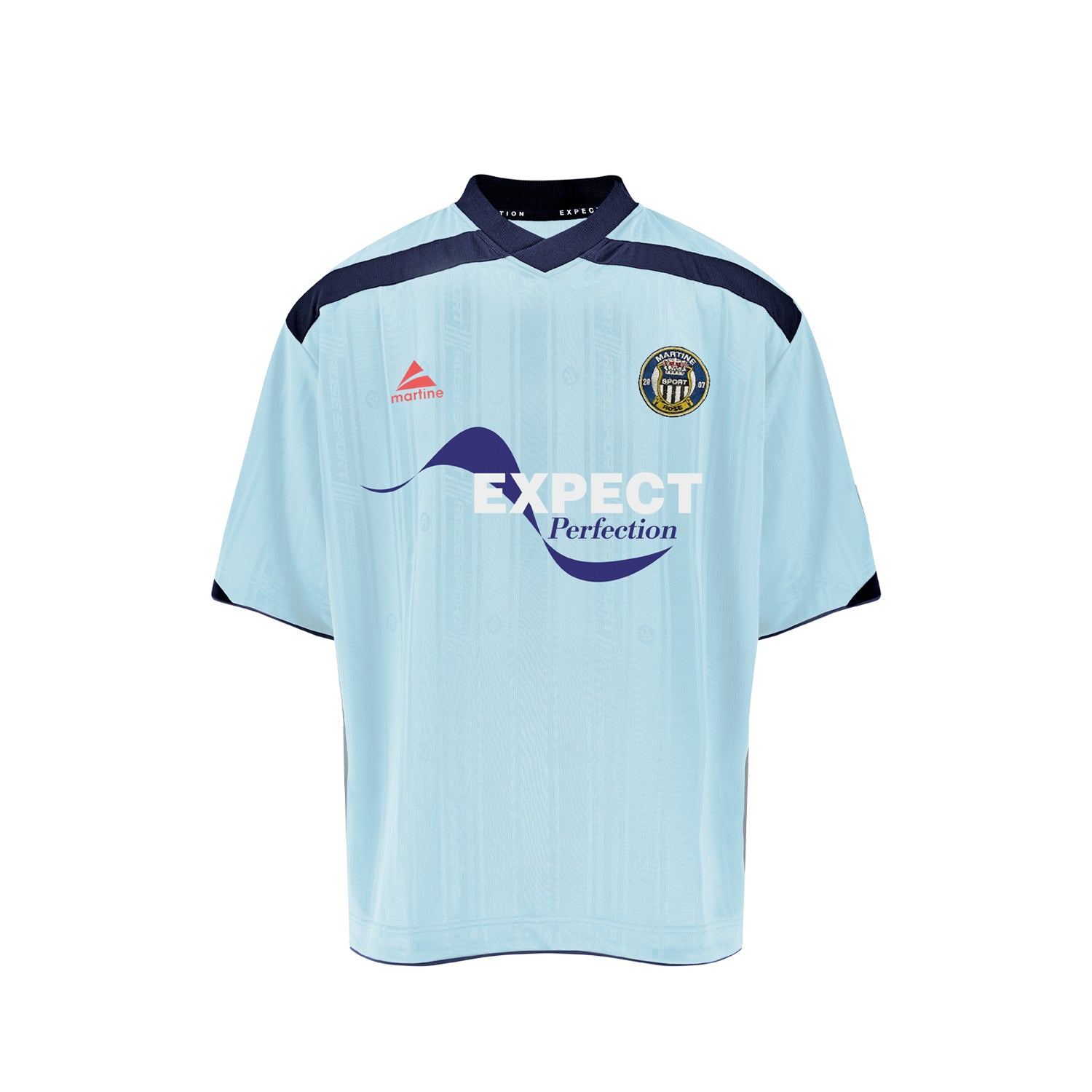 Martine Rose FOOTBALL TOP, Light Blue – Beamhill