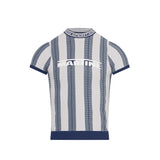 Martine Rose LOGO TIGHT T-SHIRT, Blue/Grey