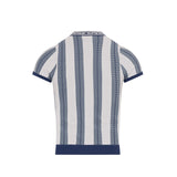 Martine Rose LOGO TIGHT T-SHIRT, Blue/Grey