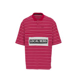 Martine Rose OVERSIZED PANELLED POLO, Red/White