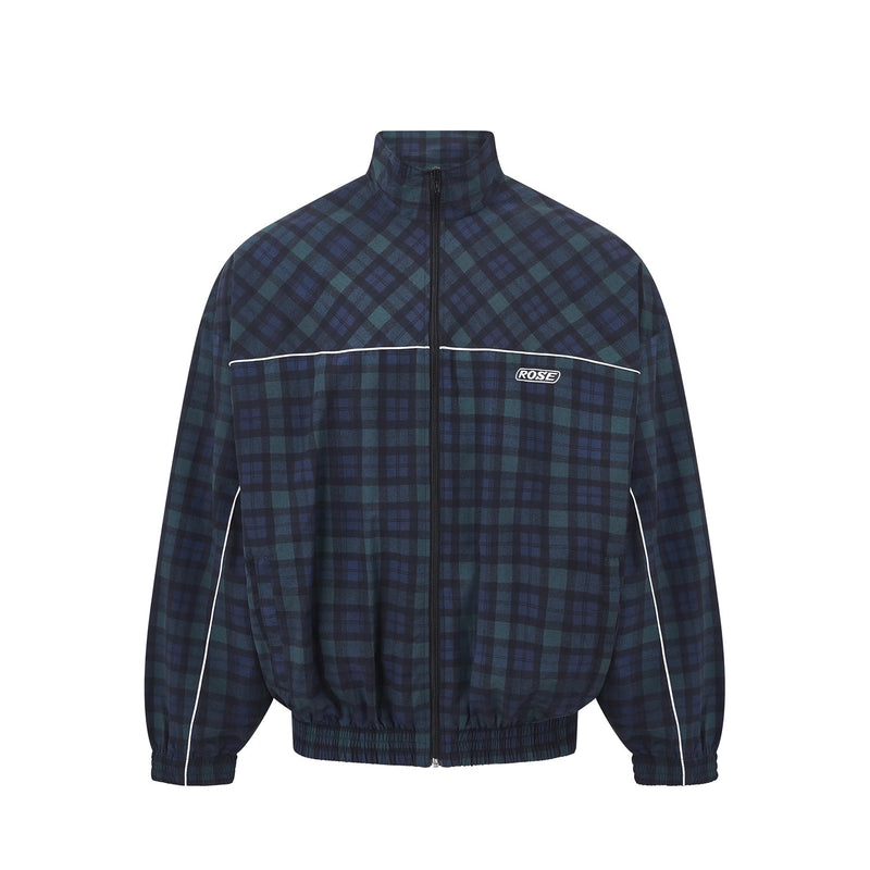 Martine Rose OVERSIZED TRACK JACKET, Black Tartan
