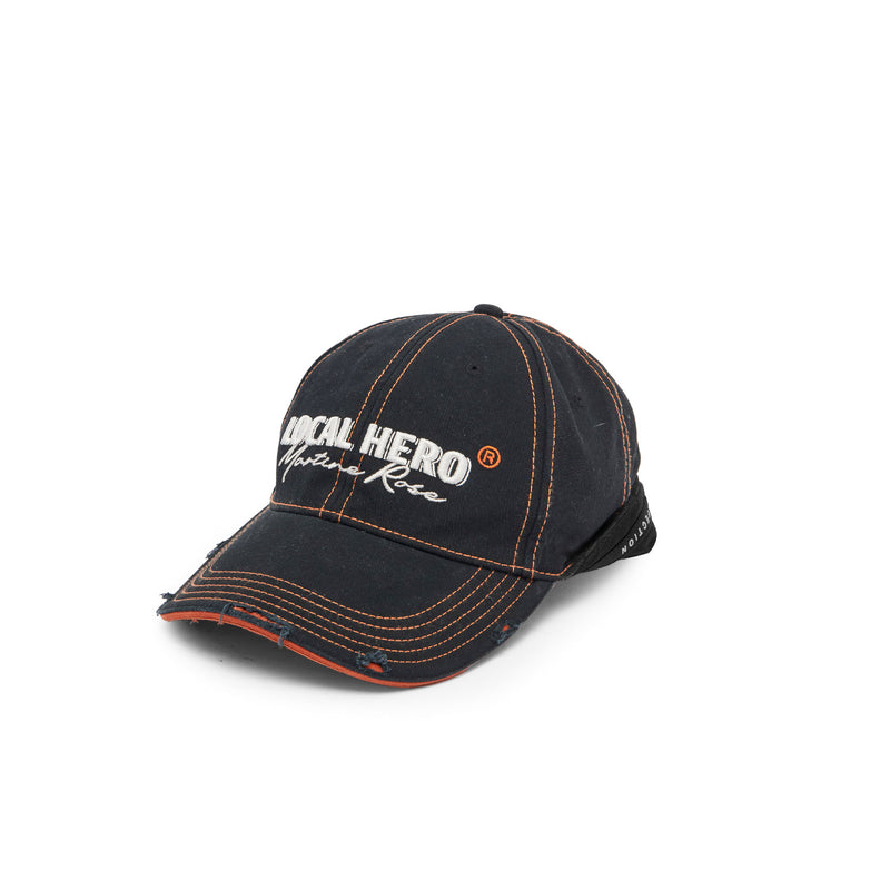Martine Rose ROLL BACK CAP, Black/Orange