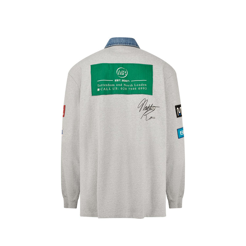 Martine Rose RUGBY POLO, Grey Marl