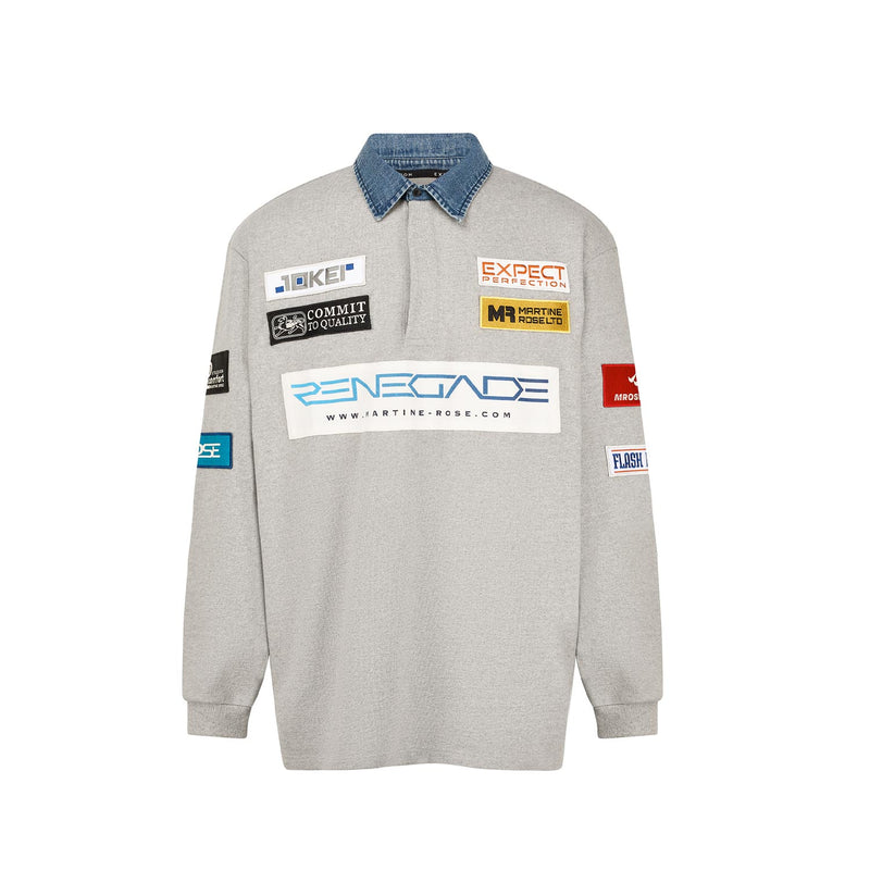 Martine Rose RUGBY POLO, Grey Marl