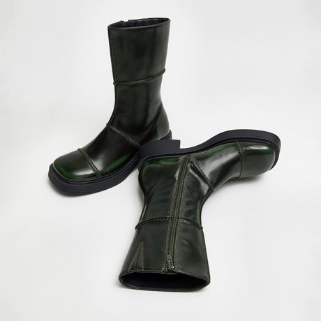 MIISTA DAHLIA ANKLE BOOTS KHAKI BLACK