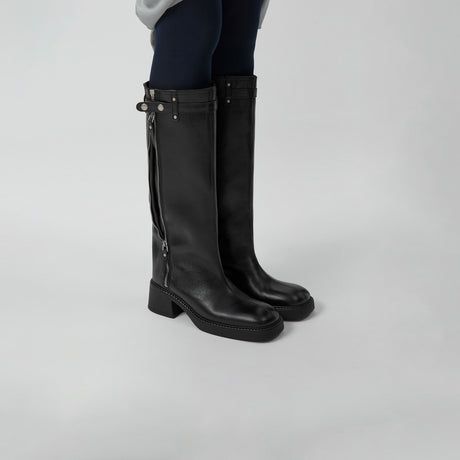 Miista IZOLDA ZIPPER TALL BOOTS, Black