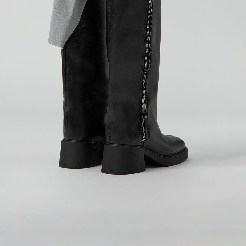 Miista IZOLDA ZIPPER TALL BOOTS, Black