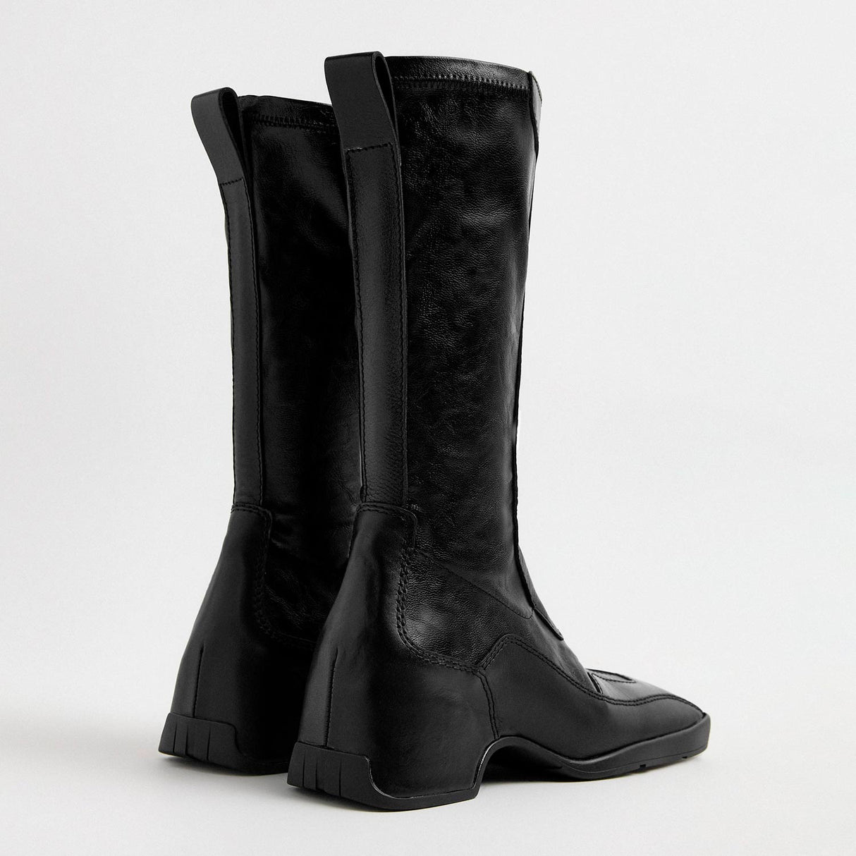 Miista VITO BLACK STRETCH ZIPPER BOOTS, Black