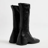Miista VITO BLACK STRETCH ZIPPER BOOTS, Black