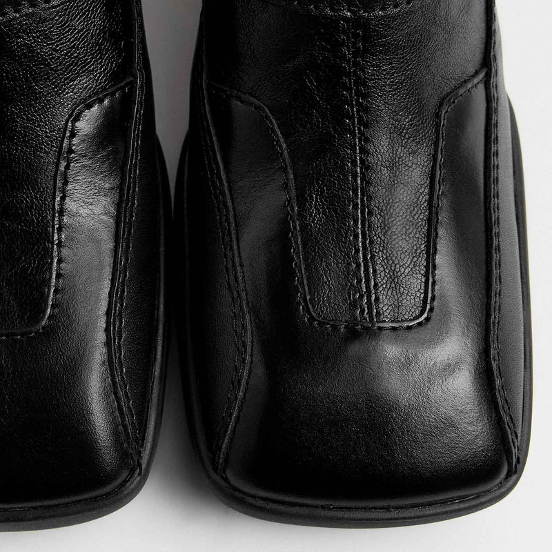 Miista VITO BLACK STRETCH ZIPPER BOOTS, Black