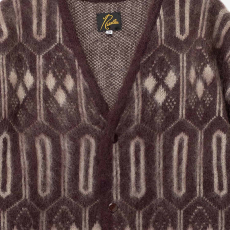 Needles MOHAIR CHECK GEOMETRIC, Burgundy