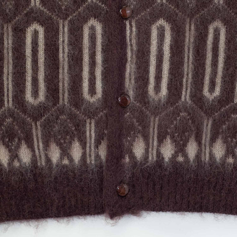 Needles MOHAIR CHECK GEOMETRIC, Burgundy