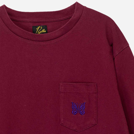 Needles L/S POCKET TEE, Burgundy