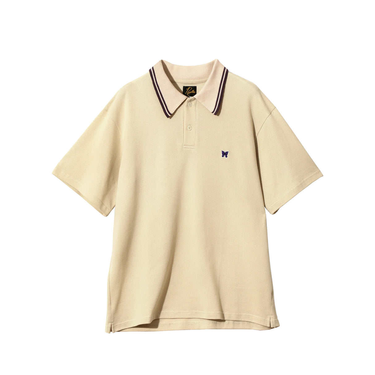 Needles REGULAR COLLAR POLO SHIRT, Beige