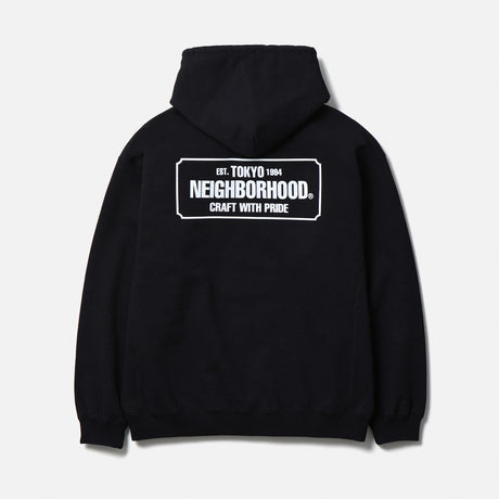 Neighborhood CLASSIC SWEAT HALF ZIP HOODIE, Black