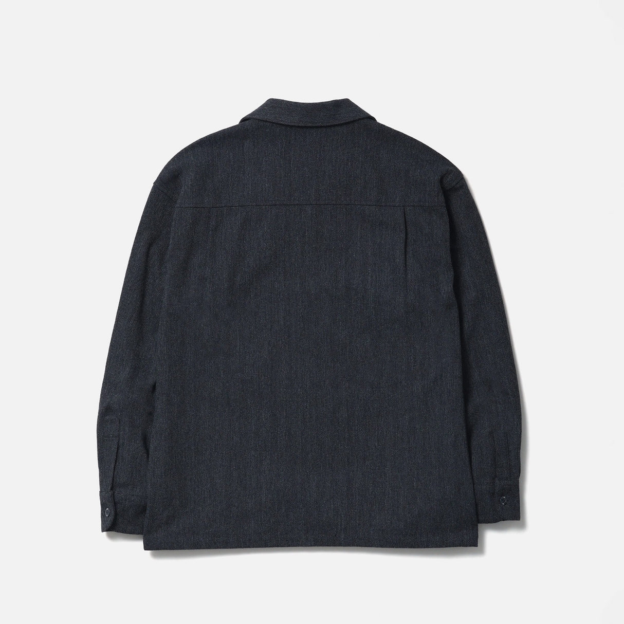 Neighborhood HERRINGBONE OPEN COLLAR SHIRT, Charcoal