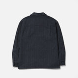 Neighborhood HERRINGBONE OPEN COLLAR SHIRT, Charcoal