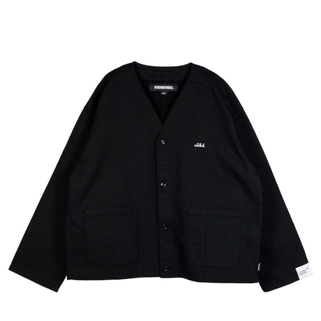 Neighborhood NO COLLAR SHIRT LS, Black - Image 1