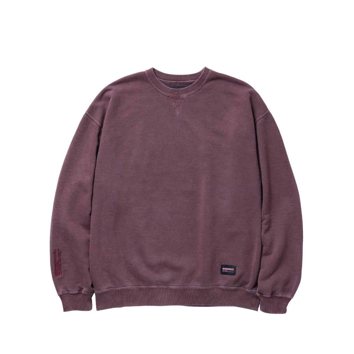 Neighborhood PIGMENT DYED SWEAT SHIRT LS, Burgundy