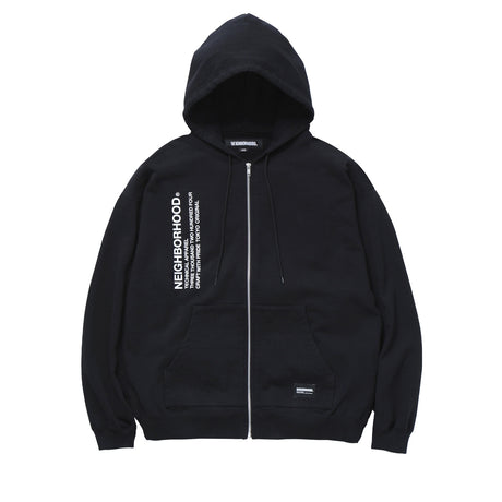 Neighborhood SOLID SWEAT ZIP HOODIE LS, Black - Image 1