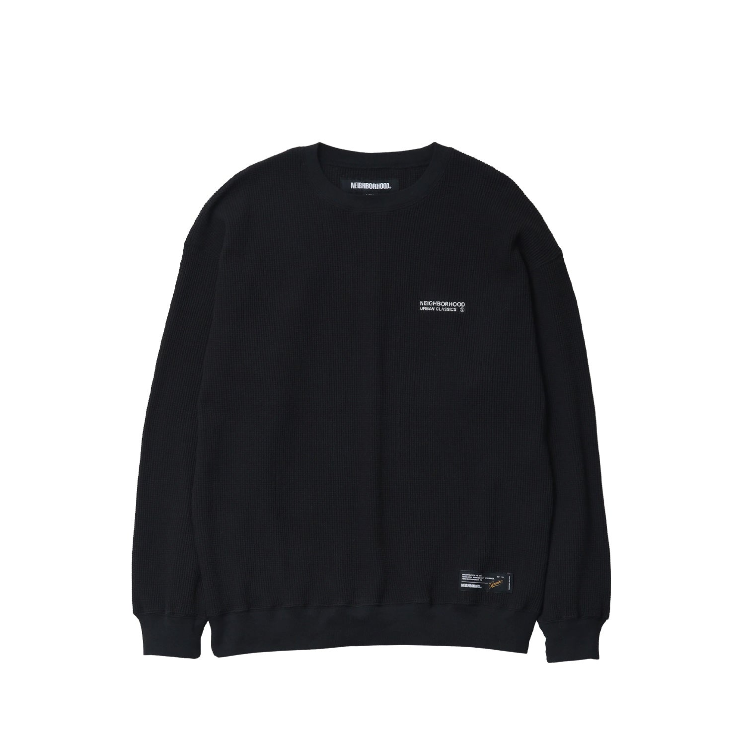 Neighborhood WAFFLE FABRIC CREWNECK LS-1, Black – Beamhill