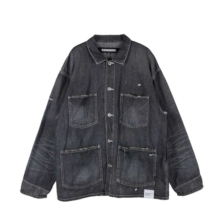 Neighborhood WASHED COVERALL JACKET, Black - Image 1