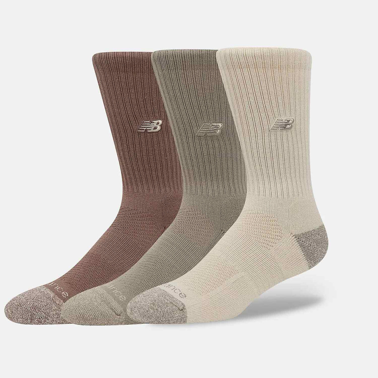 New Balance ACTIVE PREMIUM CREW 3-PACK, Linen/Arid Stone