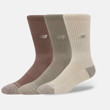 New Balance ACTIVE PREMIUM CREW SOCKS 3-PACK, Linen/Arid Stone