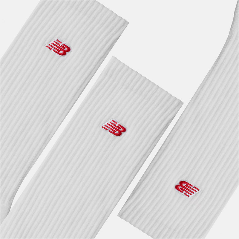 New Balance PATCH LOGO CREW SOCK 3 PACK, White