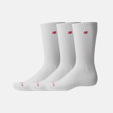 New Balance PATCH LOGO CREW SOCK 3 PACK, White
