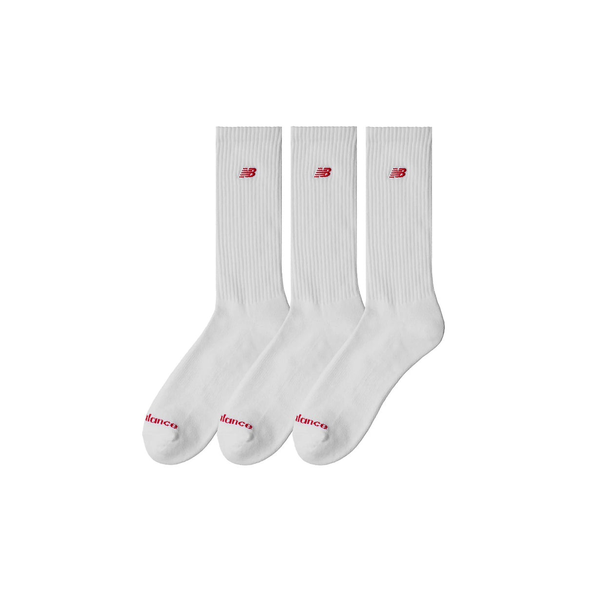 New Balance PATCH LOGO CREW SOCK 3 PACK, White