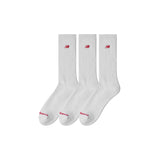 New Balance PATCH LOGO CREW SOCK 3 PACK, White