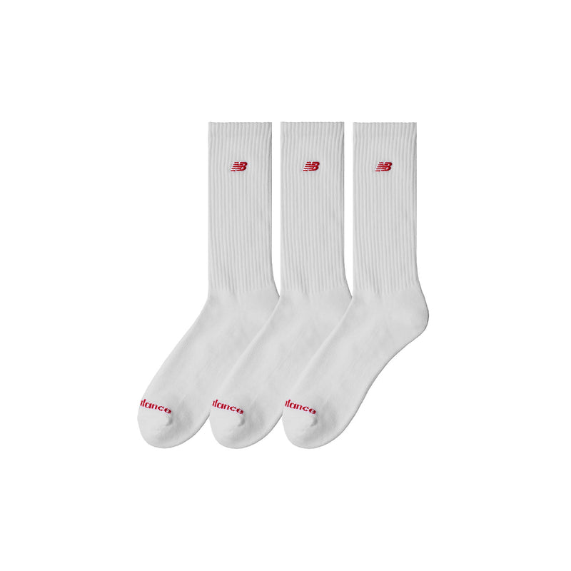 New Balance PATCH LOGO CREW SOCK 3 PACK, White
