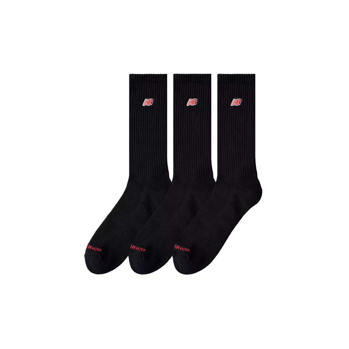 New Balance PATCH LOGO CREW SOCK 3 PACK, Black