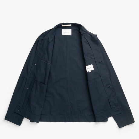 Norse Projects ARRESKOV COMPACT COTTON OVERSHIRT, Dark Navy